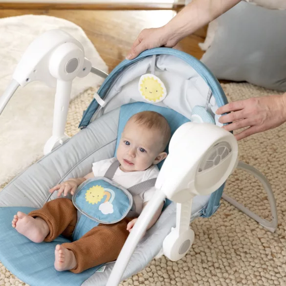 INGENUITY Hojdačka s melódiami, Sun Valley™, Teal, od 0 mesiacov, do 9 kg
