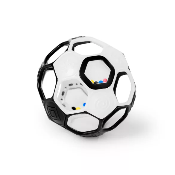 OBALL Hračka, Goals™ s rolničkou, 10 cm, čierno-biela, od 0 mesiacov