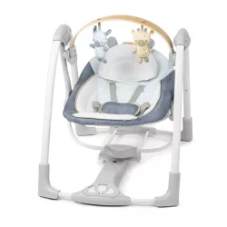   INGENUITY Premeniteľná hojdačka s melódiami, Swing 'n Go Chambray, od 0 mesiacov, do 9 kg