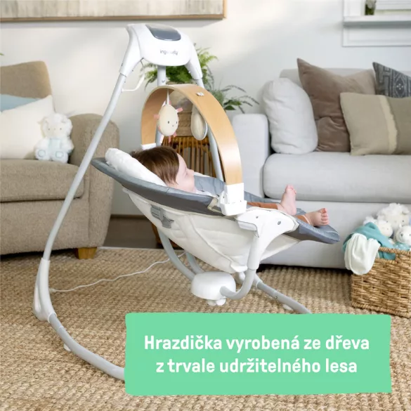 INGENUITY Parker™ hudobné hojdacie kreslo od 0 mesiacov, do 9 kg