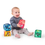 Baby Einstein Textilné hračky kocky abeceda Alpha Stacks™ 4 ks, 3 mesiace+