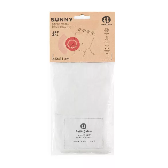 Petite&Mars Slnečná clona na kočík Sunny - Rose Petal