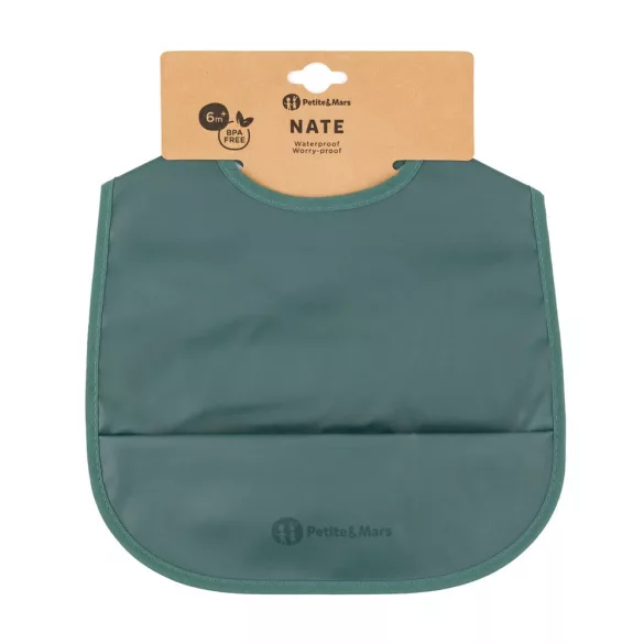 Petite&Mars Predná zásterka PU Nate 6 mesiacov+ - Misty Green