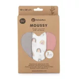 Petite&Mars Sada 3 bambusových mušelínových plienok, Moussy Rose Rainbows, 68 x 68 cm