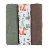 Petite&Mars Sada 3 bambusových plienok z mušelínu Moussy Forest Fox 68 x 68 cm