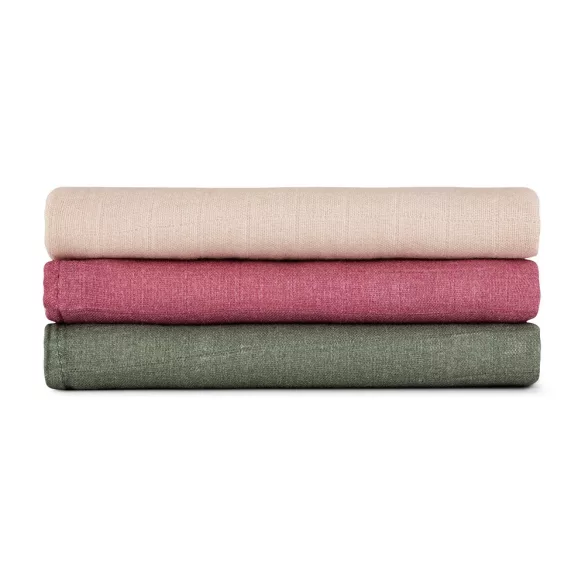 Petite&Mars Bambusová mušelínová sada 3 ks plienok Moussy Botanic Tones 68 x 68 cm