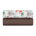 Petite&Mars Sada 2 ks bambusových plienok z mušelínu Misty Forest Fox 120 x 120 cm