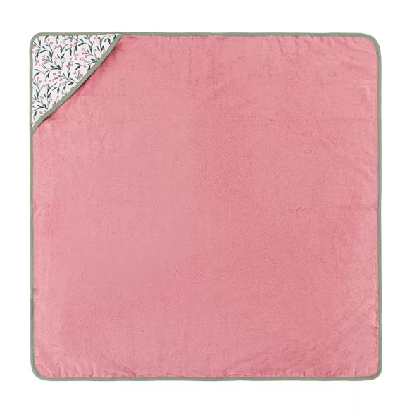 Petite&Mars Bambusový uterák s kapucňou Loulou Pink Meadow 100 x 100 cm