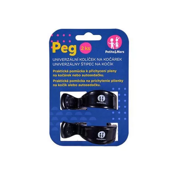 Petite&Mars Sada 2 ks úchytiek na kočík, čierna