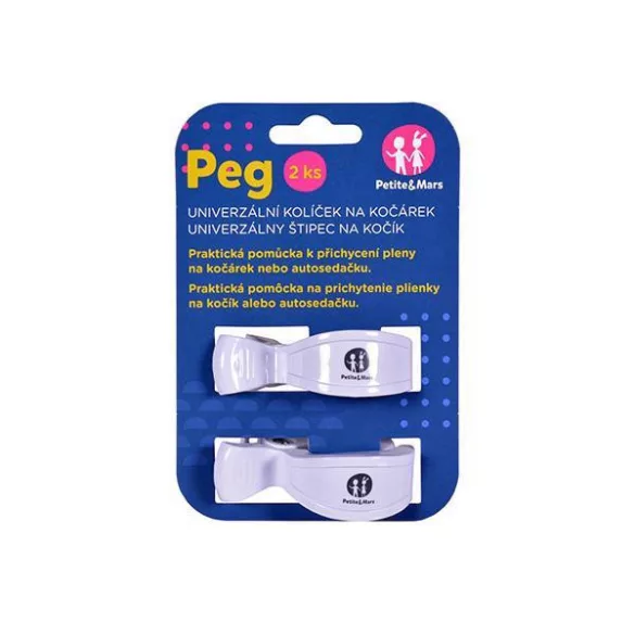 Petite&Mars Svorka na kočík, 2 ks, biela