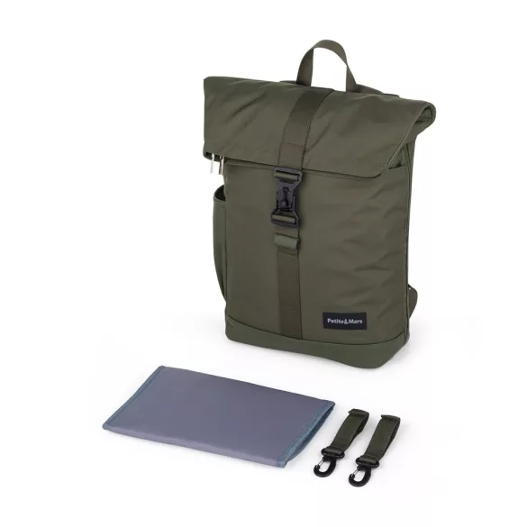Petite&Mars Prebaľovací batoh na kočík Jackob - Military Green