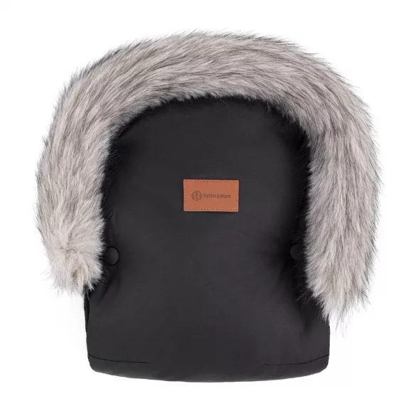 PETITE&MARS Rukavice / Ohrievače rúk na kočík Furry Forever Black