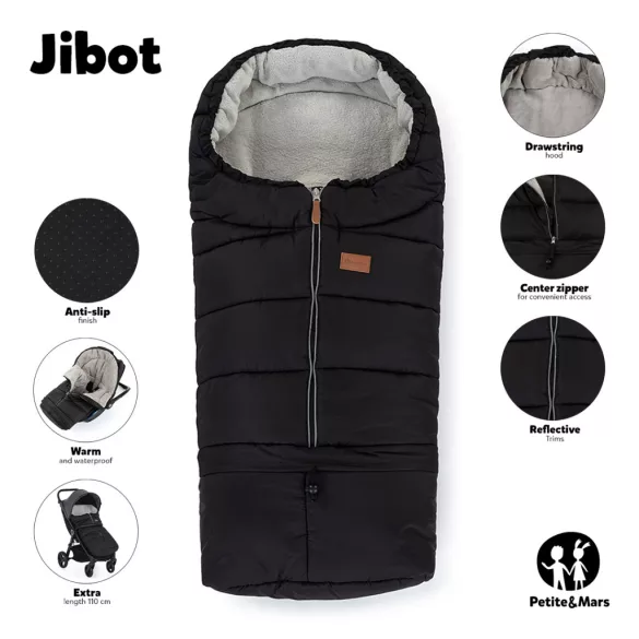 Petite&Mars Nastaviteľný vak na kabát, 3v1 Jibot, Charcoal Grey