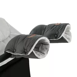   PETITE&MARS Rukavice / Ohrievače rúk na kočík Jasie Charcoal Grey