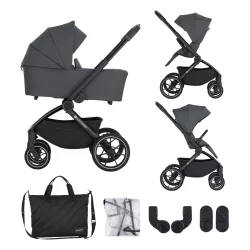 Petite&Mars Kombinovaný kočík SCOUT 2in1 Anthracite Moon
