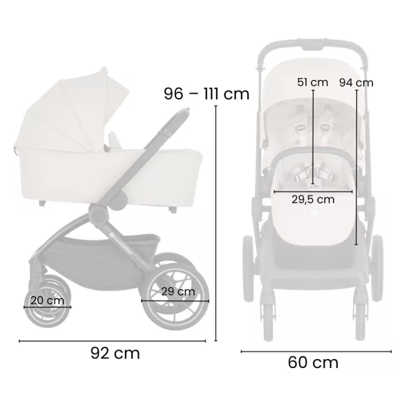 Petite&Mars Kombinovaný kočík SCOUT 2in1 Anthracite Moon