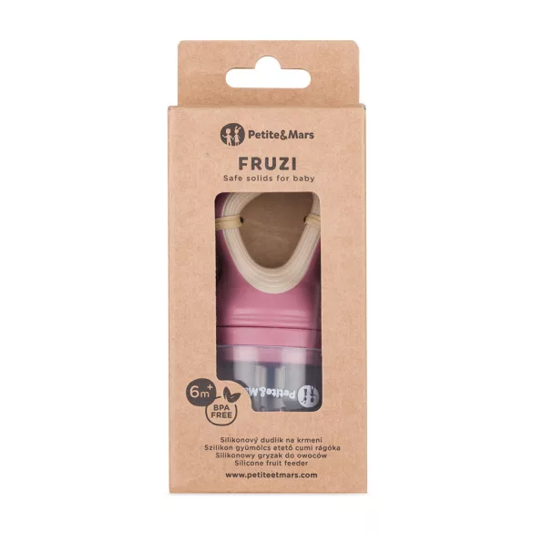 Petite&Mars Silikónová cumlík na ovocie Fruzi Rose&Sand 6 mesiacov+