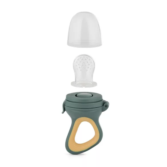 Petite&Mars Silikónová cumlík na ovocie Fruzi Green&Ochre 6 mesiacov+