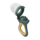 Petite&Mars Silikónová cumlík na ovocie Fruzi Green&Ochre 6 mesiacov+