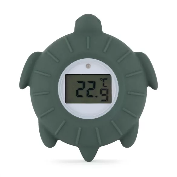 Petite&Mars Silikónový digitálny teplomer na vodu Turtle Terry Misty Green 0 mesiacov+