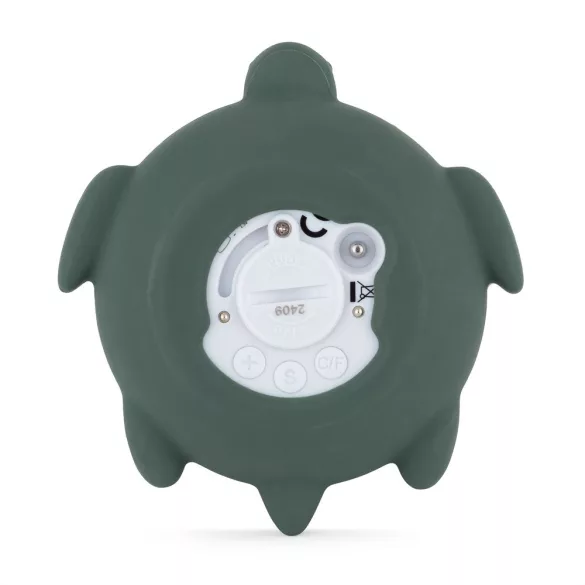 Petite&Mars Silikónový digitálny teplomer na vodu Turtle Terry Misty Green 0 mesiacov+
