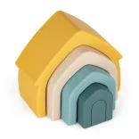Petite&Mars silikónová stohovateľná hračka, House, Intense Ochre, 12 mesiacov+