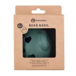Petite&Mars Silikónová hračka s rolničkou Bear Basil Misty Green 0m+
