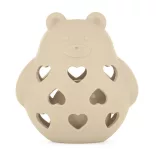 Petite&Mars Silikónová hračka s rolničkou Bear Basil Desert Sand 0m+