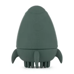   Petite&Mars Silikónová kúpeľová hračka s kefkou Splashy Rocket Misty Green 6m+