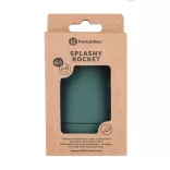 Petite&Mars Silikónová kúpeľová hračka s kefkou Splashy Rocket Misty Green 6m+