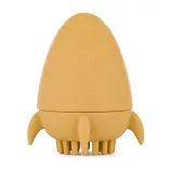 Petite&Mars Silikónová kúpeľová hračka s kefkou Splashy Rocket Intense Ochre 6m+
