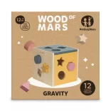 Petite&Mars Drevená hra na triedenie tvarov, Gravity Wood of Mars, od 12 mesiacov