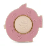 Petite&Mars Silikónová hračka Fish Fiona Dusty Rose 6 mesiacov+