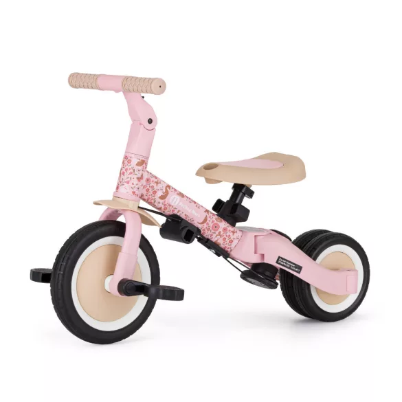 PETITE&MARS Multifunkčné trojkolka 5 v 1 Turbo – limitovaná edícia Pink Rosy Wilderness