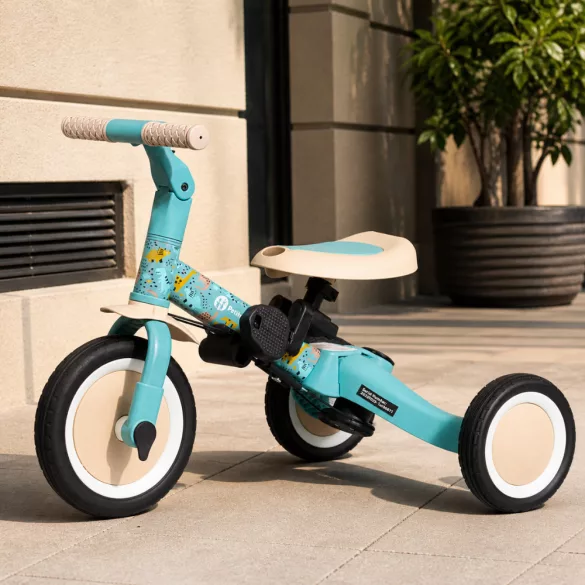 PETITE&MARS Multifunkčná trojkolka 5 v 1 Turbo – limitovaná edícia Pink Dino Park