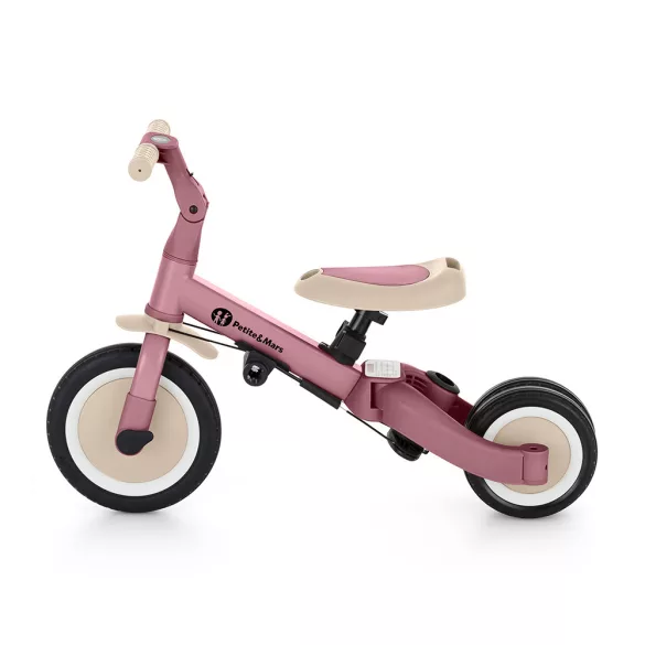 Petite&Mars Multifunkčný trojkolka 5 v 1 Turbo – Dusty Rose