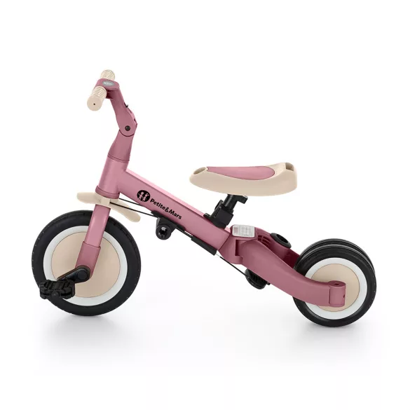 Petite&Mars Multifunkčný trojkolka 5 v 1 Turbo – Dusty Rose