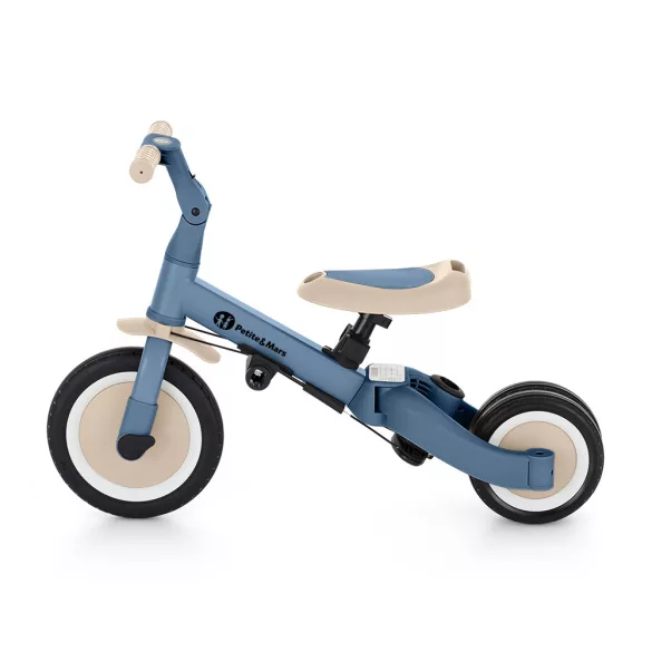Petite&Mars Multifunkčná trojkolka 5 v 1 Turbo – Ocean Blue