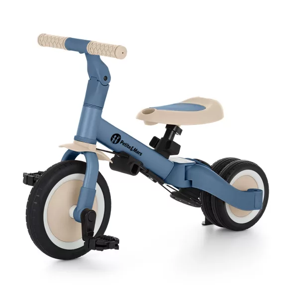 Petite&Mars Multifunkčná trojkolka 5 v 1 Turbo – Ocean Blue