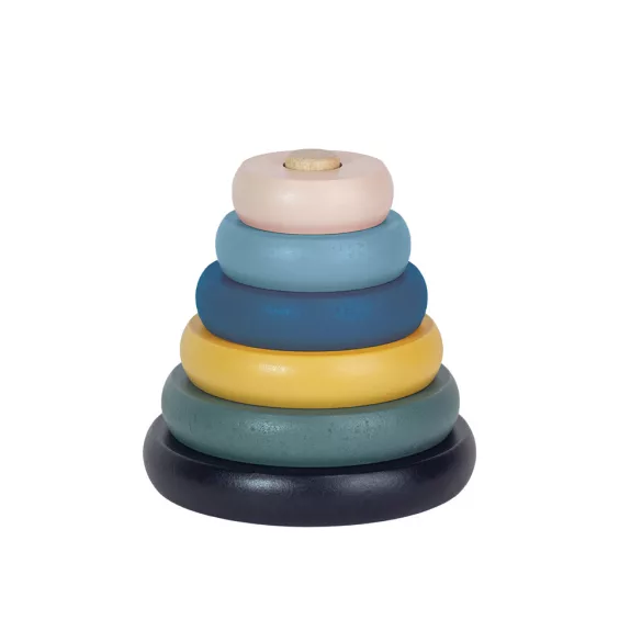 Petite&Mars Drevená stavebnica Orbit Wood of Mars 36 mesiacov+ – Cosmic Blue