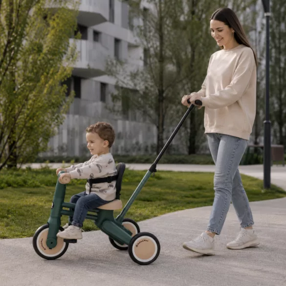 PETITE&MARS Multifunkčná trojkolka 4 v 1 Drift Misty Green