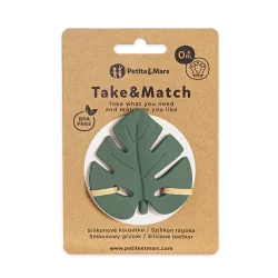   Petite&Mars Silikónový hryzátko, Take&Match, Misty Green, od 0 mesiacov