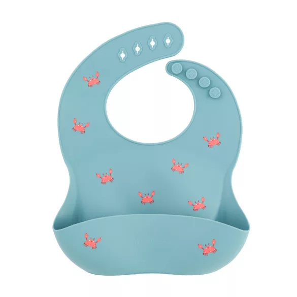 PETITE&MARS Silikónová podbradná zásterka Take&Match Morské kraby 6m+