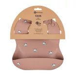 PETITE&MARS Silikónová podbradník Take&Match Modré vrtuľníky 6m+