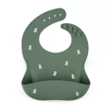 Petite&Mars Silikónová podbradník, Take&Match, od 6 mesiacov, Green Dinos