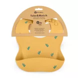 Petite&Mars Silikónová podbradník, Take&Match, od 6 mesiacov, Ochre Cacti