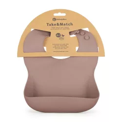   Petite&Mars Silikónová podbradník Take&Match Velvet Latte 6m+