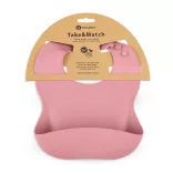 Petite&Mars Silikónová podbradník, Take&Match, od 6 mesiacov, Dusty Rose