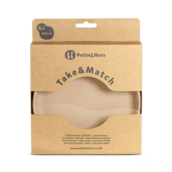 Petite&Mars Silikónový tanier s prísavkou Take&Match Frosted Sky 6m+