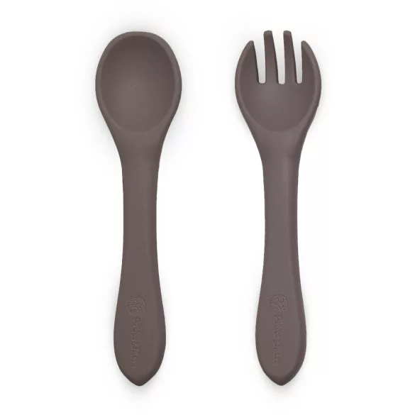 Petite&Mars Silikónové príbory Take&Match Bitter Cocoa 6m+